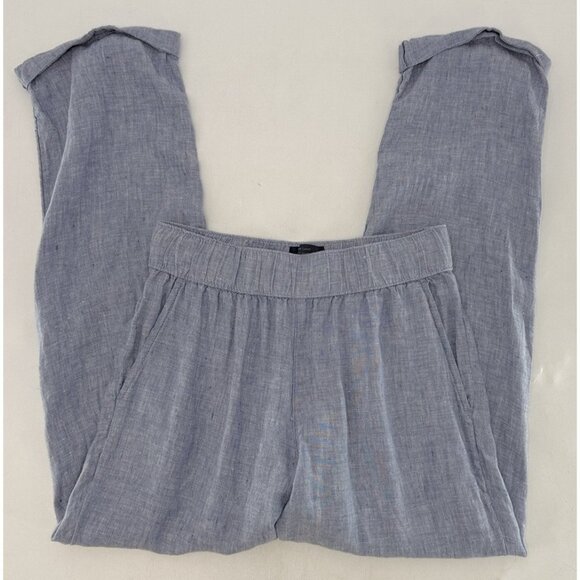 Rachel Roy 100% Linen‎ Pants Pull On Cuff Hem Cropped Sz XS Beach Coastal Boho - Picture 3 of 8